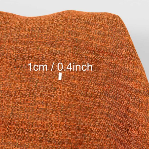 Linen fabric orange tweed, with measurements