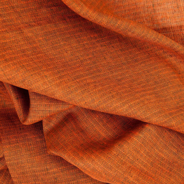 Linen fabric orange tweed, pure linen